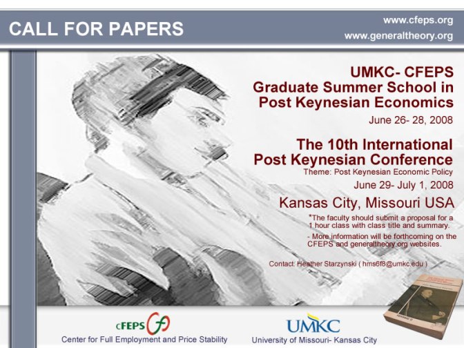 10th Post Keynesian Call for Papers